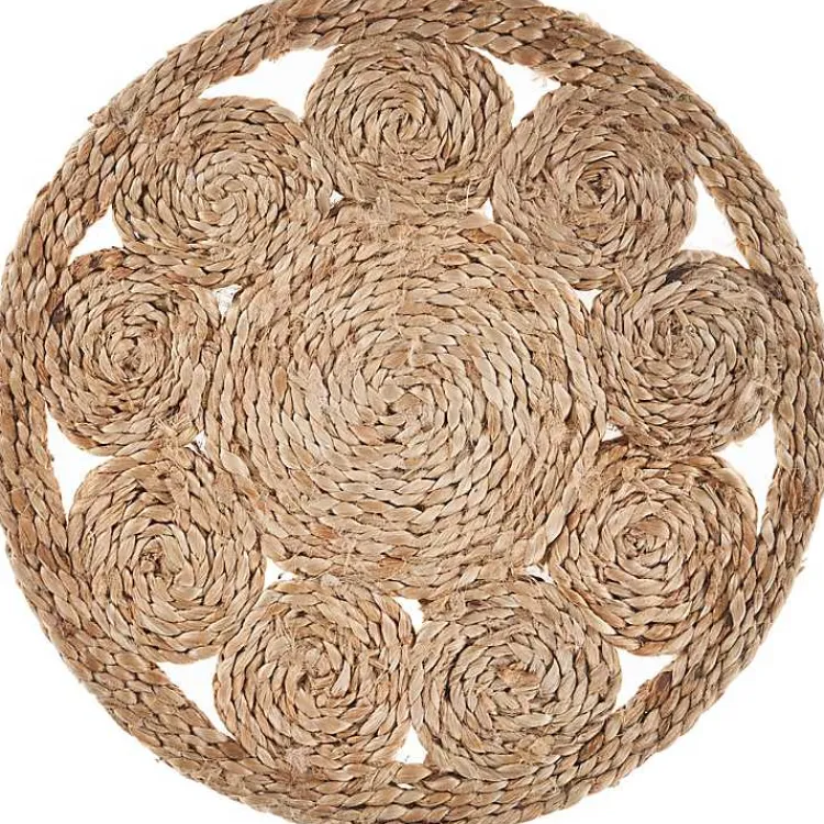 Kirklands Home Table Linens|Round Decorative Braided Jute Placemats, Set of 2 Tan
