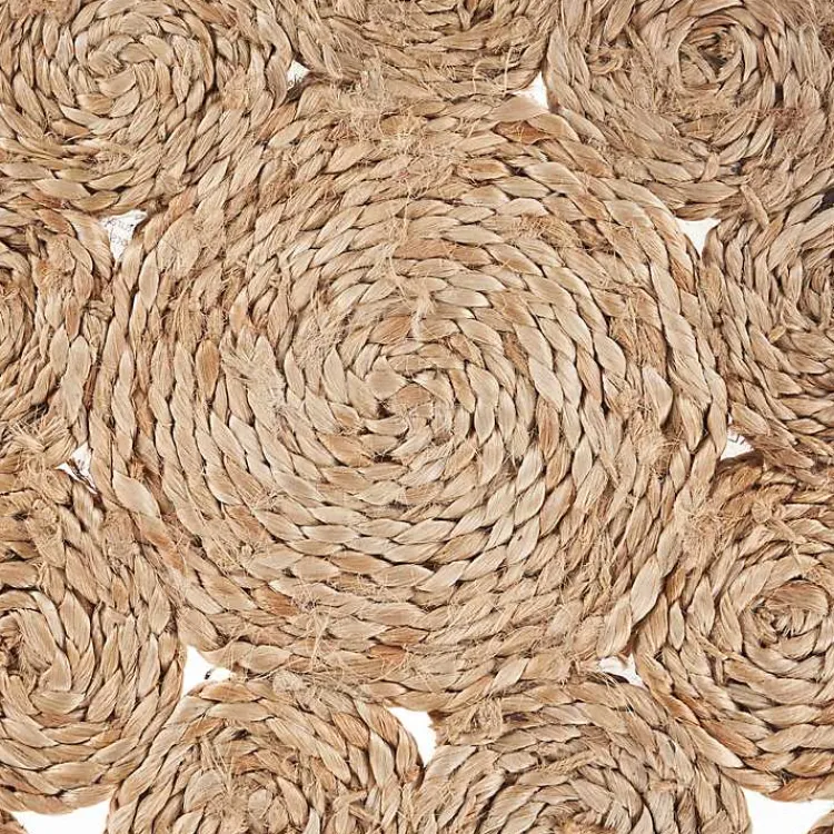Kirklands Home Table Linens|Round Decorative Braided Jute Placemats, Set of 2 Tan