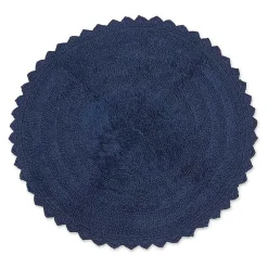 Kirklands Home Bathroom Rugs|Round French Crochet Bath Mat, 28 in. Blue