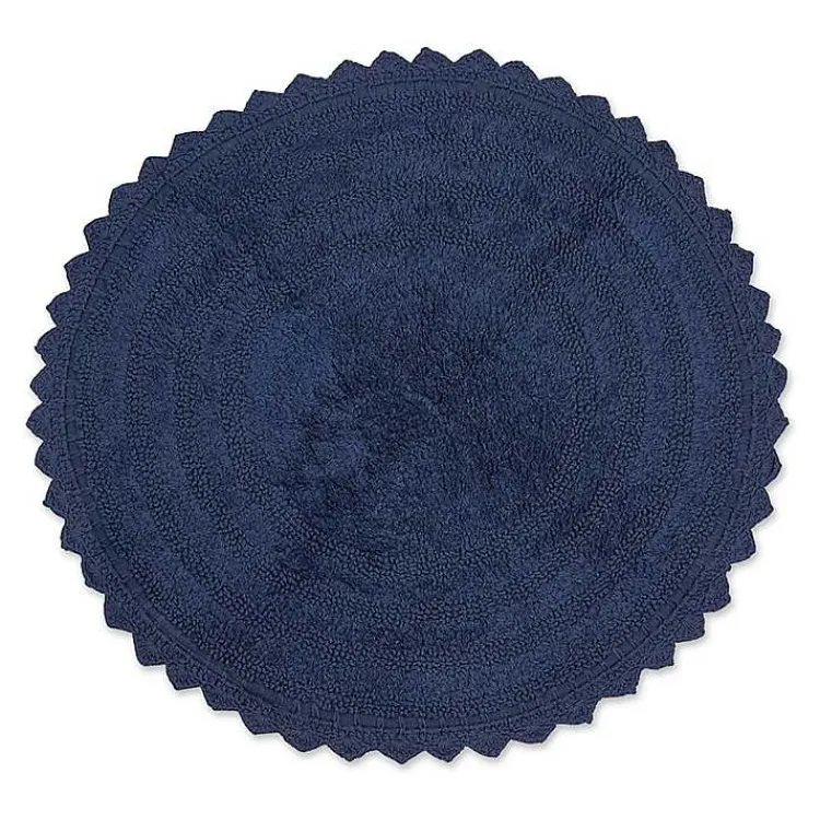 Kirklands Home Bathroom Rugs|Round French Crochet Bath Mat, 28 in. Blue