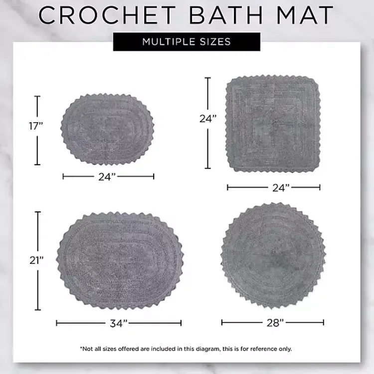 Kirklands Home Bathroom Rugs|Round French Crochet Bath Mat, 28 in. Blue