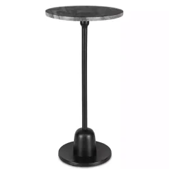 Kirklands Home Accent & End Tables|Round Geller Marble Accent Table Black