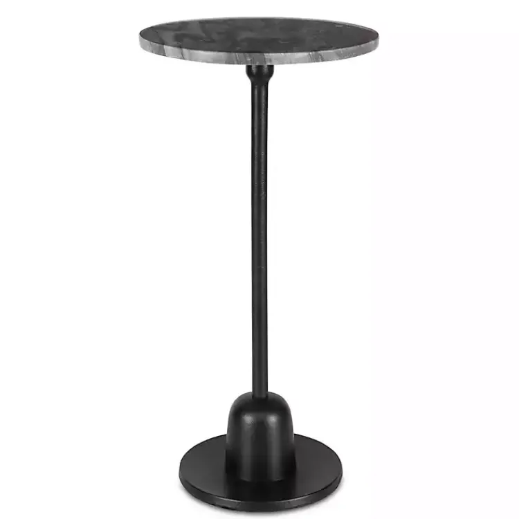 Kirklands Home Accent & End Tables|Round Geller Marble Accent Table Black