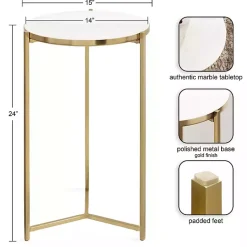 Kirklands Home Accent & End Tables|Round Aguilar Accent Table Gold