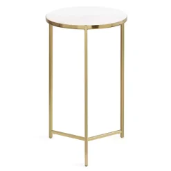 Kirklands Home Accent & End Tables|Round Aguilar Accent Table Gold