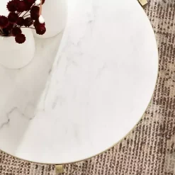 Kirklands Home Accent & End Tables|Round Aguilar Accent Table Gold