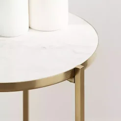 Kirklands Home Accent & End Tables|Round Aguilar Accent Table Gold