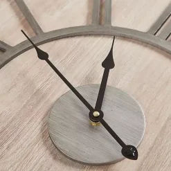 Kirklands Home Clocks|Round Gray and Natural Wooden Wall Clock