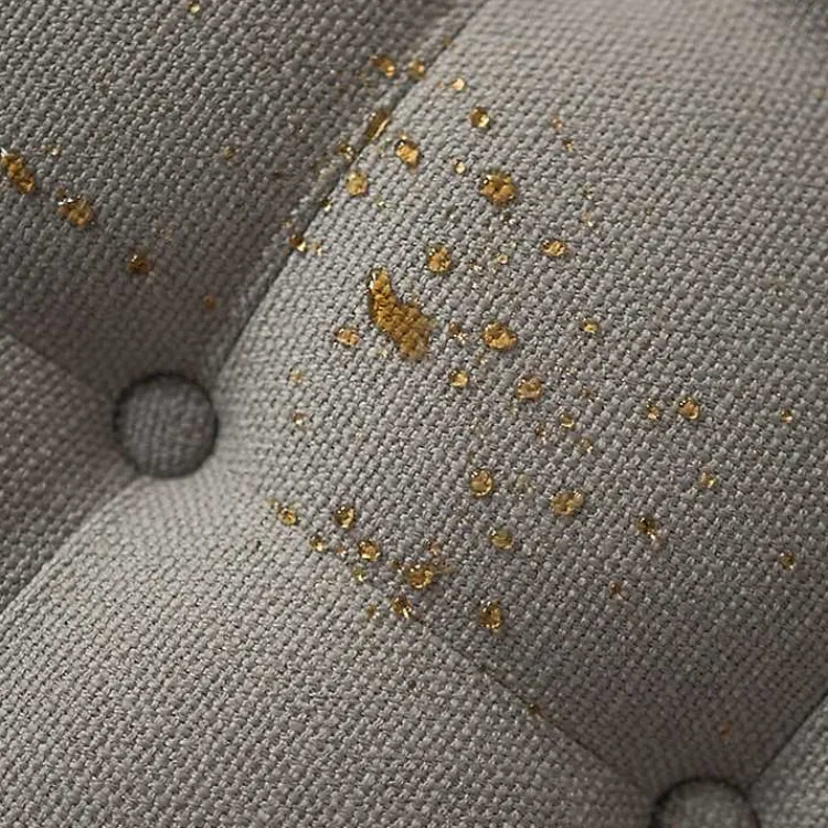 Kirklands Home Benches & Ottomans|Round Cepheus Tufted Ottoman Gray