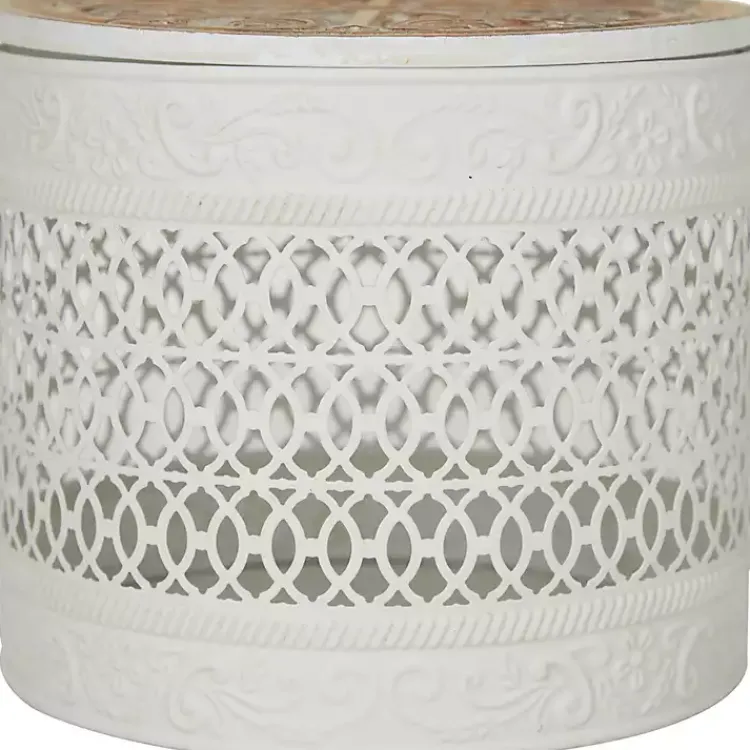 Round Intricate Laser Cut Boxes, Set of 3 Baskets & Boxes