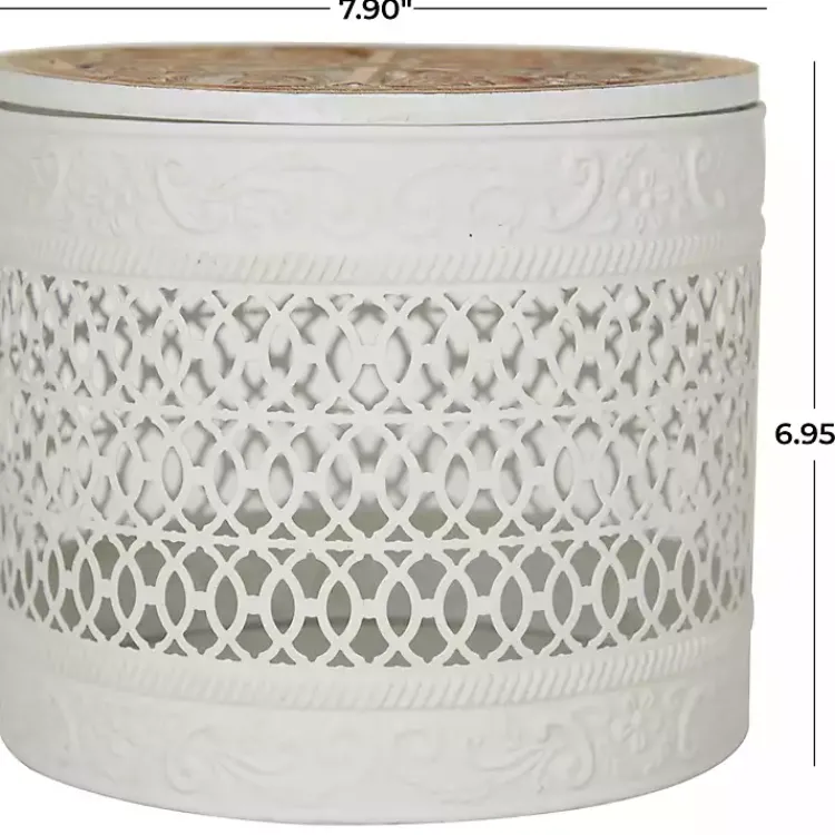 Round Intricate Laser Cut Boxes, Set of 3 Baskets & Boxes