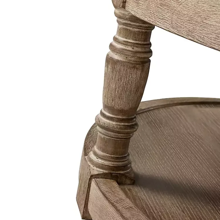 Kirklands Home Benches & Ottomans|Round Cepheus Tufted Ottoman Ivory