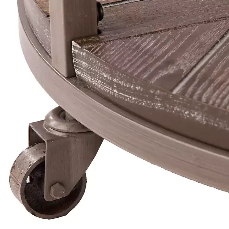 Kirklands Home Coffee Tables|Round Kona Rolling Coffee Table Brown