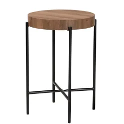 Kirklands Home Accent & End Tables|Round Light Wood X Base Accent Table Brown
