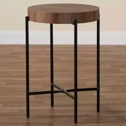 Kirklands Home Accent & End Tables|Round Light Wood X Base Accent Table Brown
