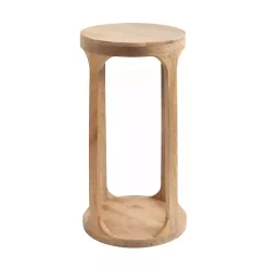 Kirklands Home Accent & End Tables|Round Natural Wood Dani Accent Table Tan