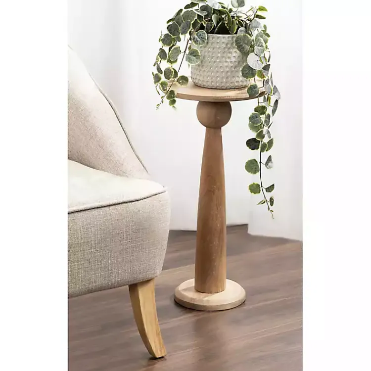 Kirklands Home Accent & End Tables|Round Natural Wood Jess Accent Table Tan