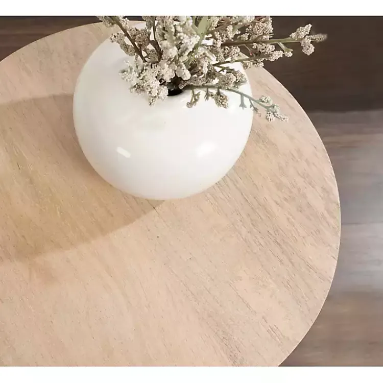 Kirklands Home Accent & End Tables|Round Natural Wood Jess Accent Table Tan