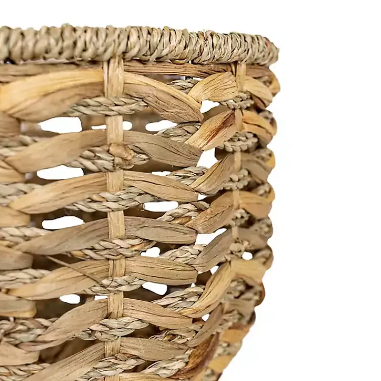 New Round Natural Woven Hyacinth Baskets, Set of 2 Baskets & Boxes