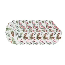 New Round Pinecone and Plaid Placemats, Set of 6 Christmas Dining & Entertaining