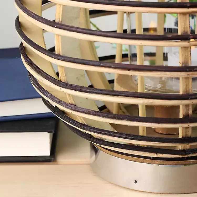 Online Round Rattan Hurricane Lantern with Jute Rope Lanterns