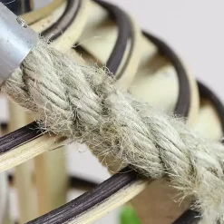 Online Round Rattan Hurricane Lantern with Jute Rope Lanterns