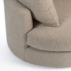 Kirklands Home Accent Chairs|Round Sand Boucle Swivel Accent Chair Tan