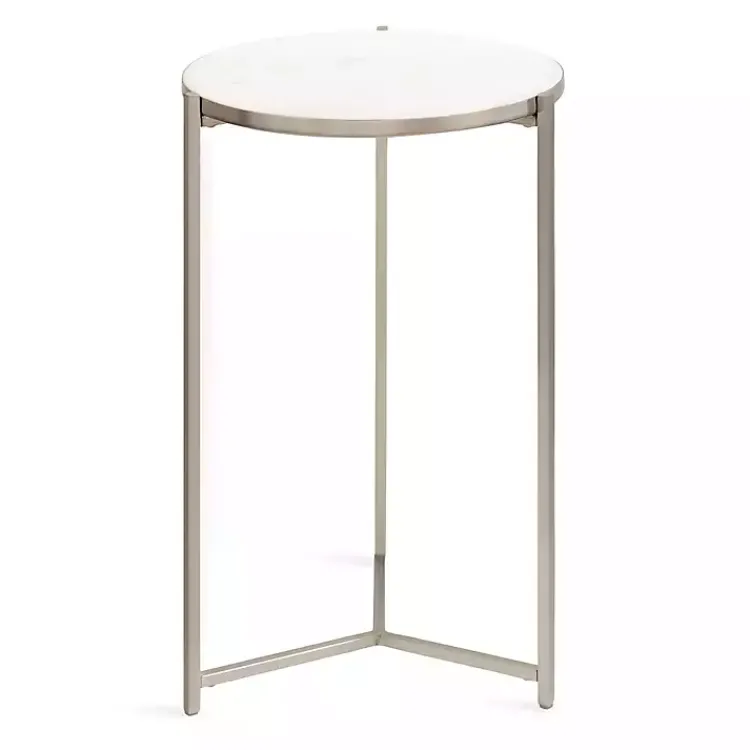 Kirklands Home Accent & End Tables|Round Aguilar Accent Table Silver