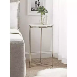 Kirklands Home Accent & End Tables|Round Aguilar Accent Table Silver