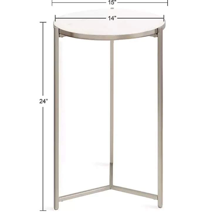 Kirklands Home Accent & End Tables|Round Aguilar Accent Table Silver