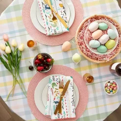 Kirklands Home Table Linens|Round Sweet Spring Plaid Tablecloth, 70 in. Multi