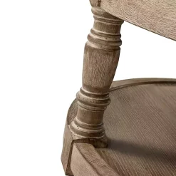 Kirklands Home Benches & Ottomans|Round Cepheus Tufted Ottoman Tan