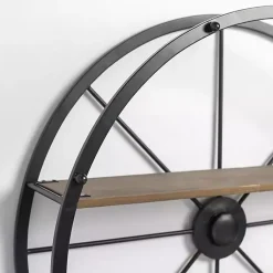 Kirklands Home Shelves|Round Wagon Wheel Wall Shelf