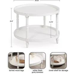 Kirklands Home Coffee Tables|Round Bellport Coffee Table White