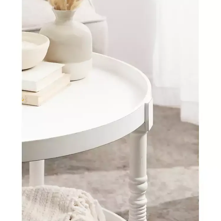 Kirklands Home Coffee Tables|Round Bellport Coffee Table White