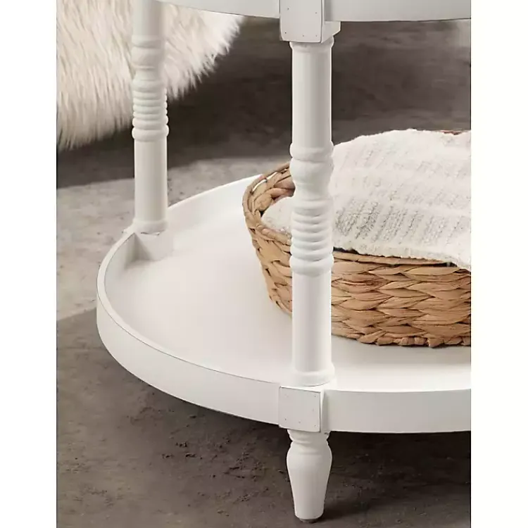 Kirklands Home Coffee Tables|Round Bellport Coffee Table White