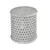 Kirklands Home Accent & End Tables|Round White Wood Lattice Accent Table
