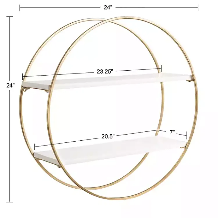 Kirklands Home Shelves|Round White Wood Sequoia Wall Shelf