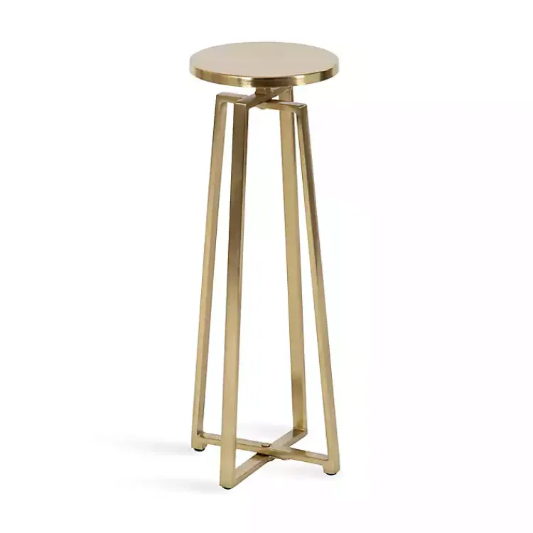 Kirklands Home Accent & End Tables|Round Zia Metal Accent Table Gold