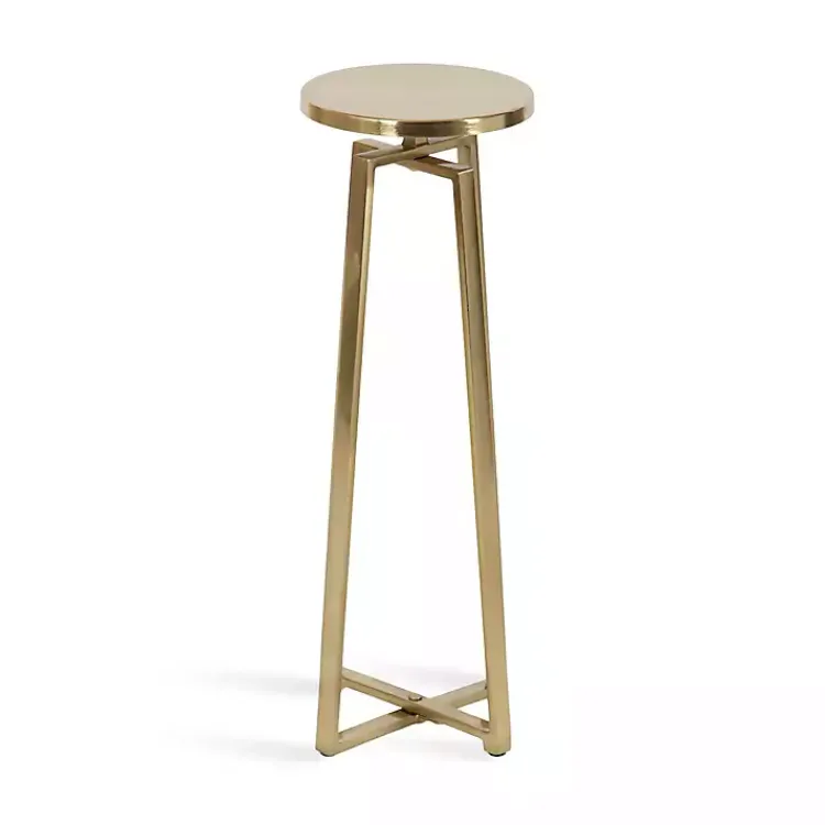 Kirklands Home Accent & End Tables|Round Zia Metal Accent Table Gold