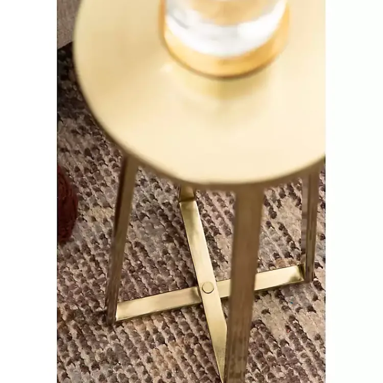 Kirklands Home Accent & End Tables|Round Zia Metal Accent Table Gold