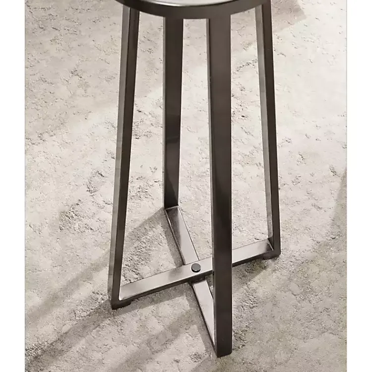 Kirklands Home Accent & End Tables|Round Zia Pewter Metal Accent Table Gray