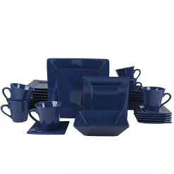 Kirklands Home Dinnerware|Royal Squared 30-pc. Dinnerware Set Blue