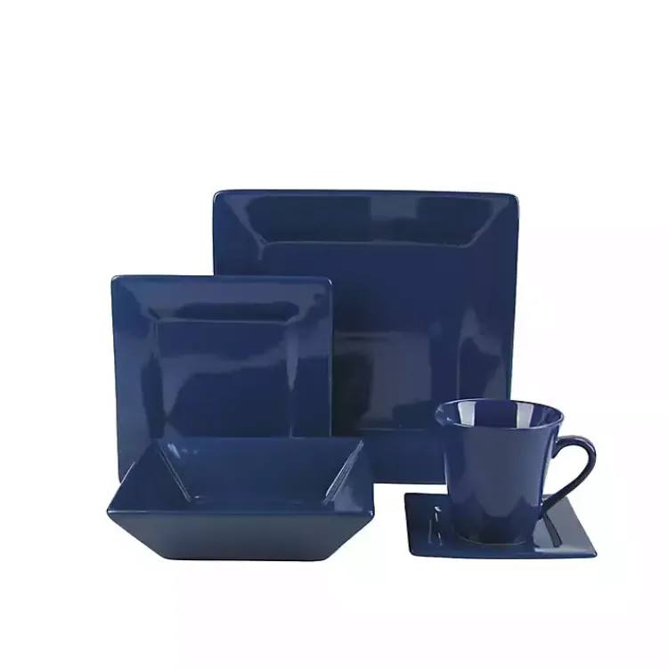 Kirklands Home Dinnerware|Royal Squared 30-pc. Dinnerware Set Blue