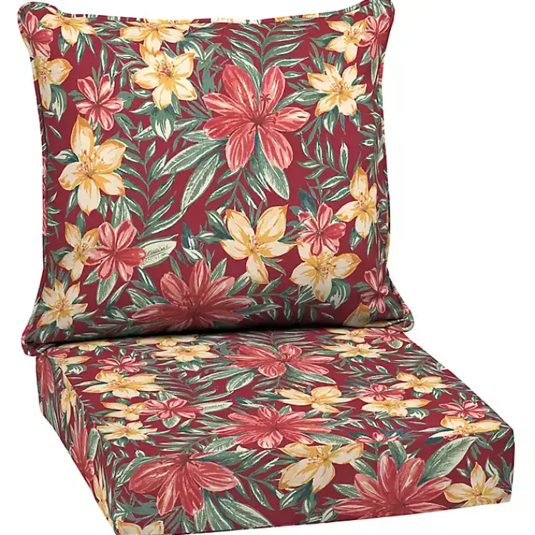 Kirklands Home Outdoor Cushions & Pillows|Ruby Tropical 2-pc. Outdoor Deep Seat Cushion