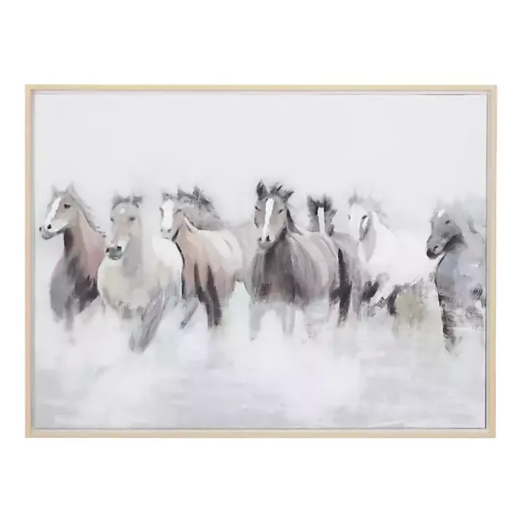Kirklands Home Framed Art|Running Horses Framed Canvas Art Print