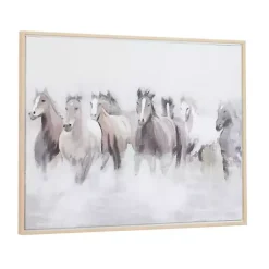 Kirklands Home Framed Art|Running Horses Framed Canvas Art Print