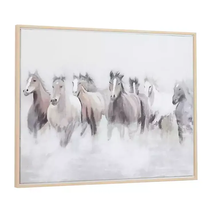 Kirklands Home Framed Art|Running Horses Framed Canvas Art Print