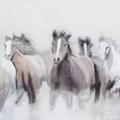 Kirklands Home Framed Art|Running Horses Framed Canvas Art Print