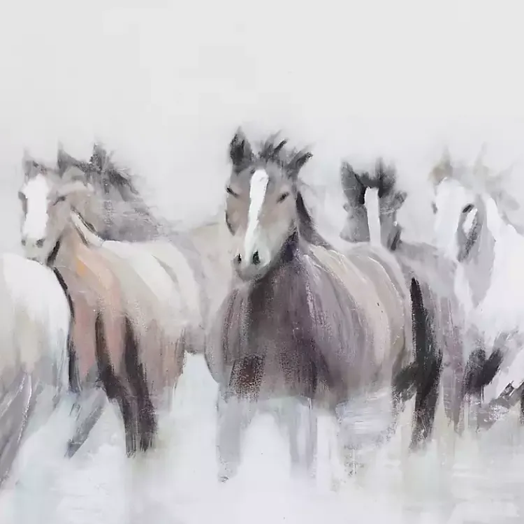 Kirklands Home Framed Art|Running Horses Framed Canvas Art Print